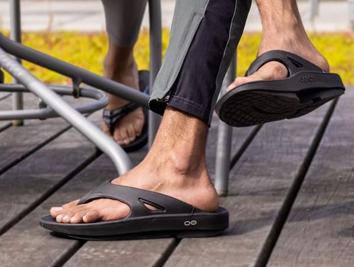 The black sandals