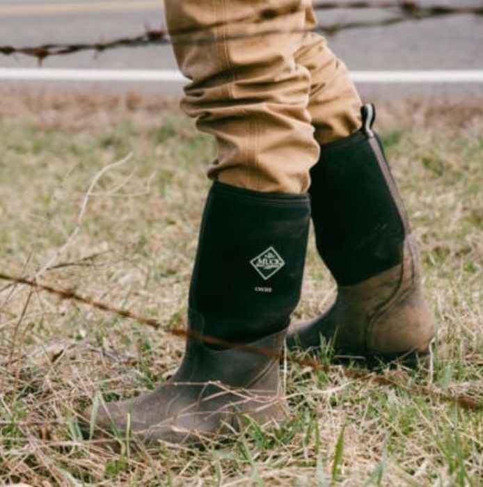 Model wearing the boots