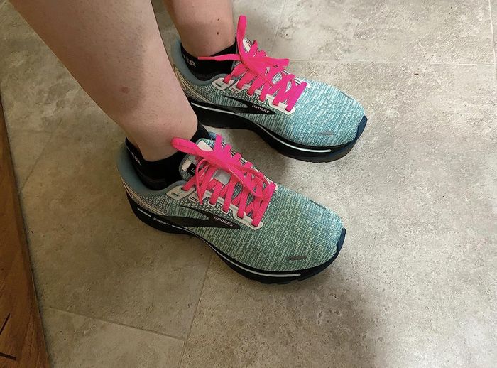 The blue Brooks shoes
