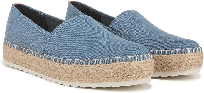 The blue denim slip-ons