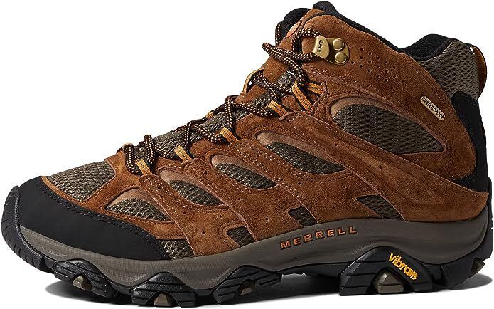 Merrell hiking boots featuring a lace-up design and Vibram sole, ideal for outdoor adventures