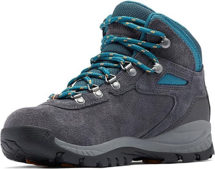 Hiking boots offering ankle support with contrasting laces, ideal for outdoor adventures.