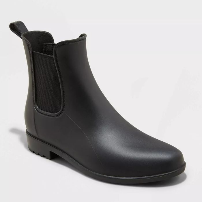 black Chelsea rain boots