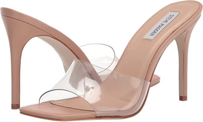 The beige peep-toe sandals