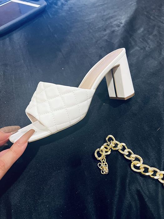The quilted ivory mules