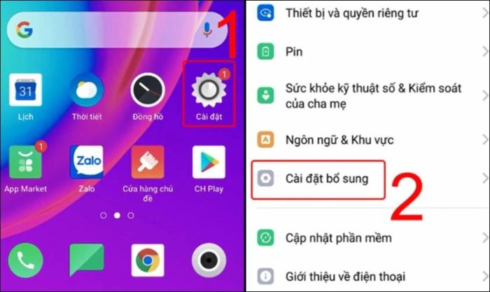 Hướng dẫn chi tiết cách reset OPPO thông qua phần Cài đặt