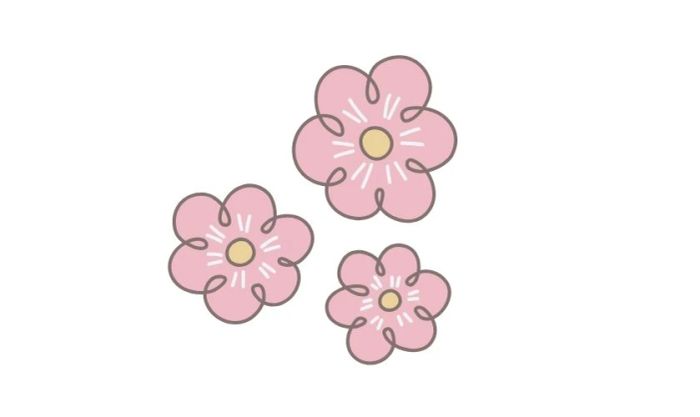 Biểu tượng hoa đào vẽ tay
