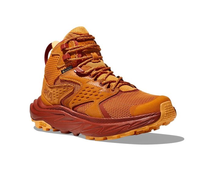 A hiking boot offering high ankle support, a durable sole, and a lace-up design, built for outdoor excursions.