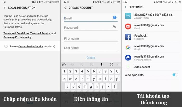 Nhập đầy đủ thông tin cá nhân bao gồm email, mật khẩu và tên. Sau đó, nhấn chọn Create.