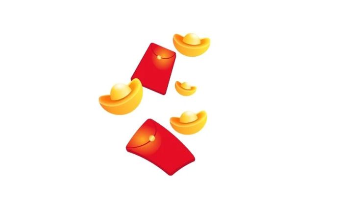 Biểu tượng lì xì Tết có thỏi vàng
