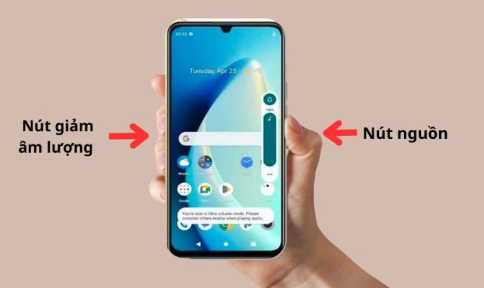 Hướng dẫn chụp màn hình điện thoại Realme C21Y, C11, C53 bằng phím vật lý