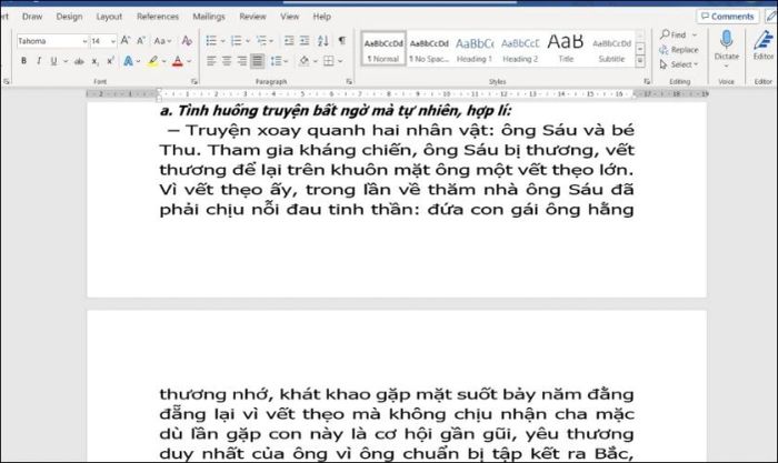 Kết quả sau khi điều chỉnh khoảng cách giữa các ký tự trong Word