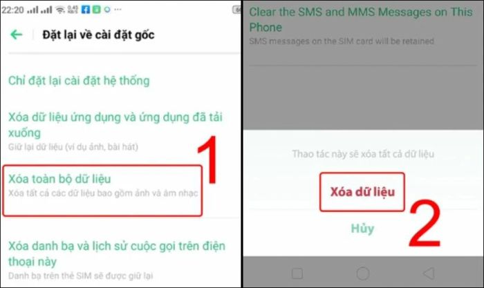 Các bước thực hiện reset OPPO thông qua phần Cài đặt