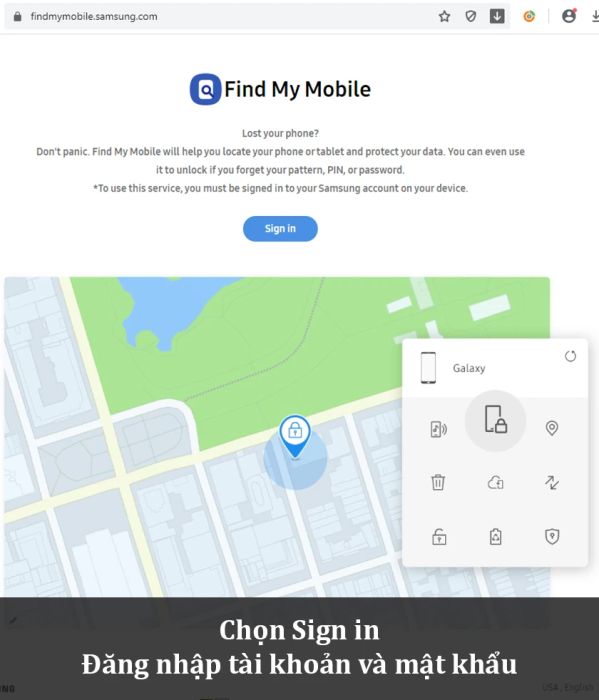Nhập tài khoản và mật khẩu Samsung Cloud đã tạo ở bước trước.