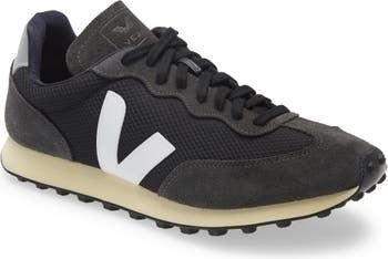 A black men's shoe shown in the image.