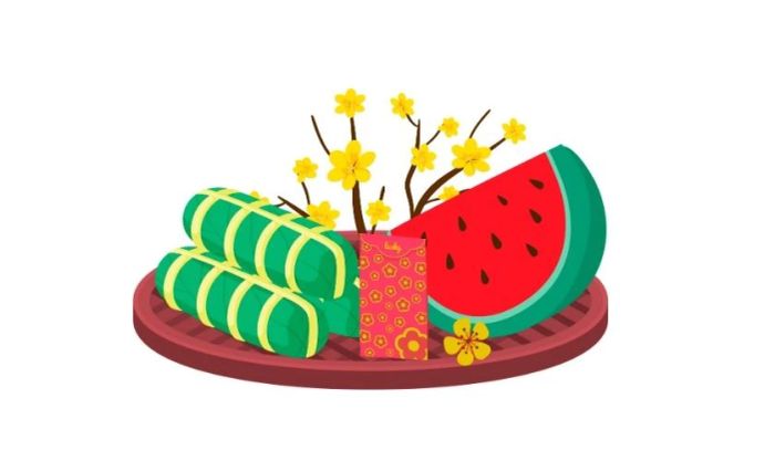 Biểu tượng bánh tét ngày Tết đáng yêu