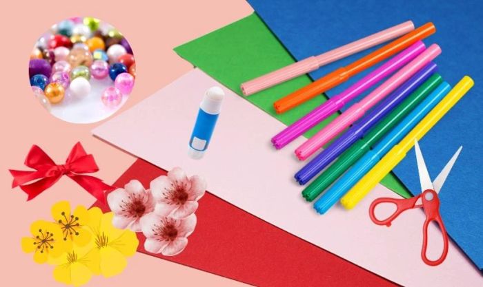 Hướng dẫn làm thiệp chúc Tết 3D hình nan quạt