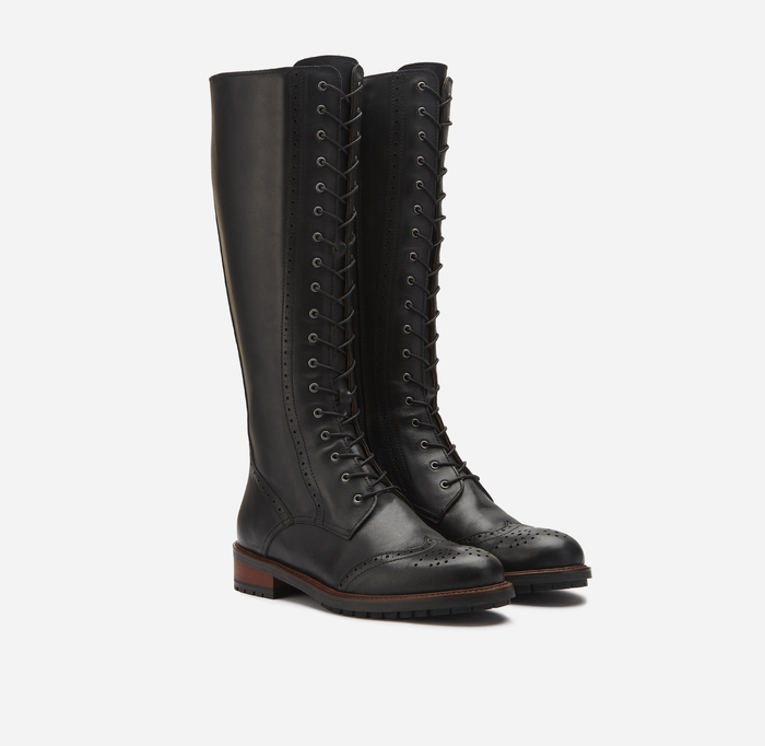 the lace-up knee-high boots