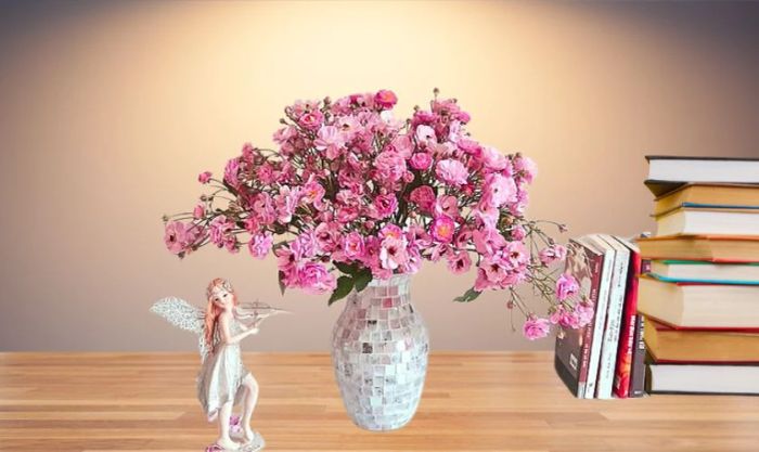 Hướng dẫn cắm hoa tầm xuân ngày Tết theo hình dẻ quạt