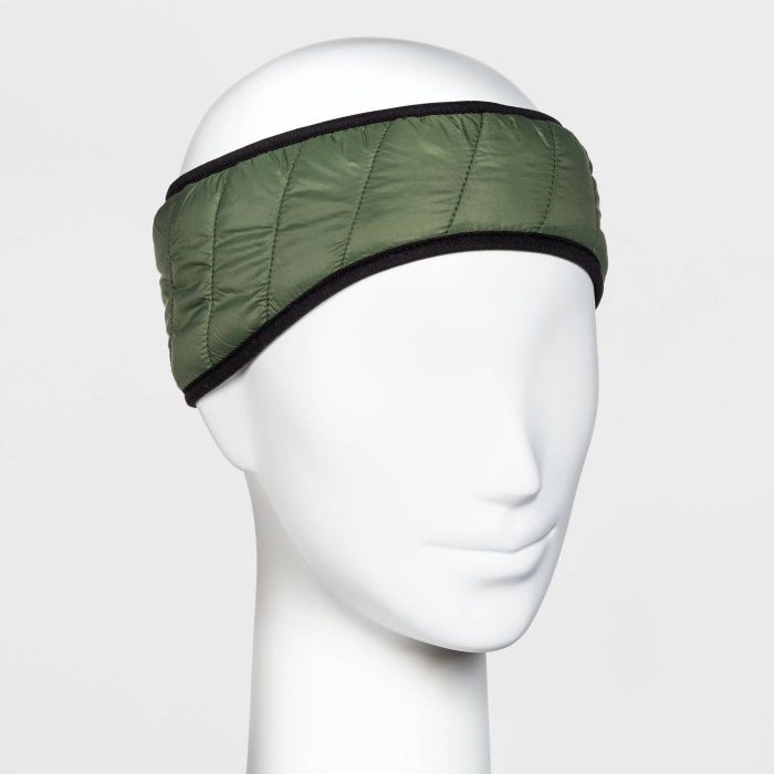 green and black polyshell headband