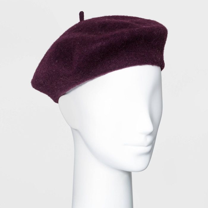 the beret in maroon
