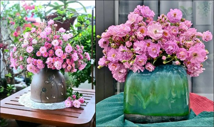 Hướng dẫn cắm hoa tầm xuân ngày Tết theo hình bầu dục