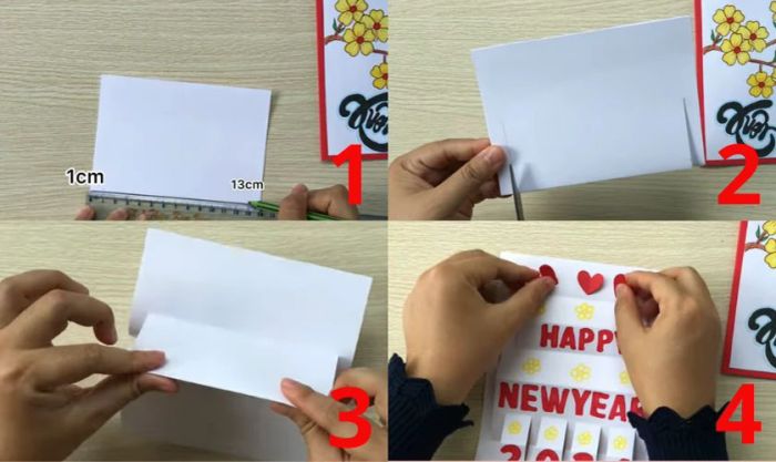 Hướng dẫn làm thiệp Tết 3D chữ Happy New Year
