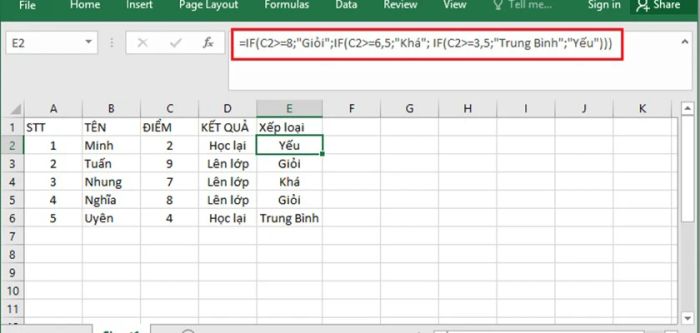 Hàm IF với nhiều điều kiện - 3 điều kiện