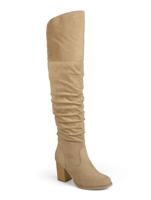 the stone-colored over-the-knee boot