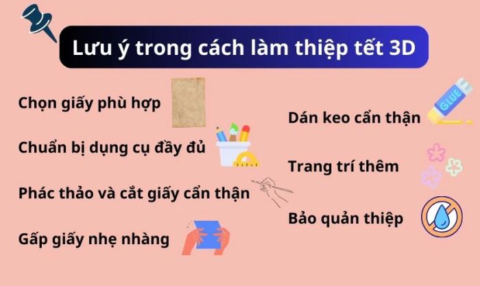 Lưu ý khi làm thiệp 3D chúc Tết