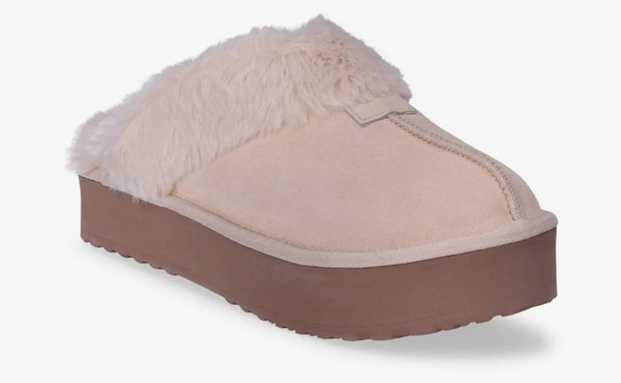 The oatmeal suede clogs
