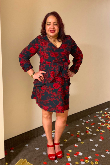 Another reviewer showcasing the dress