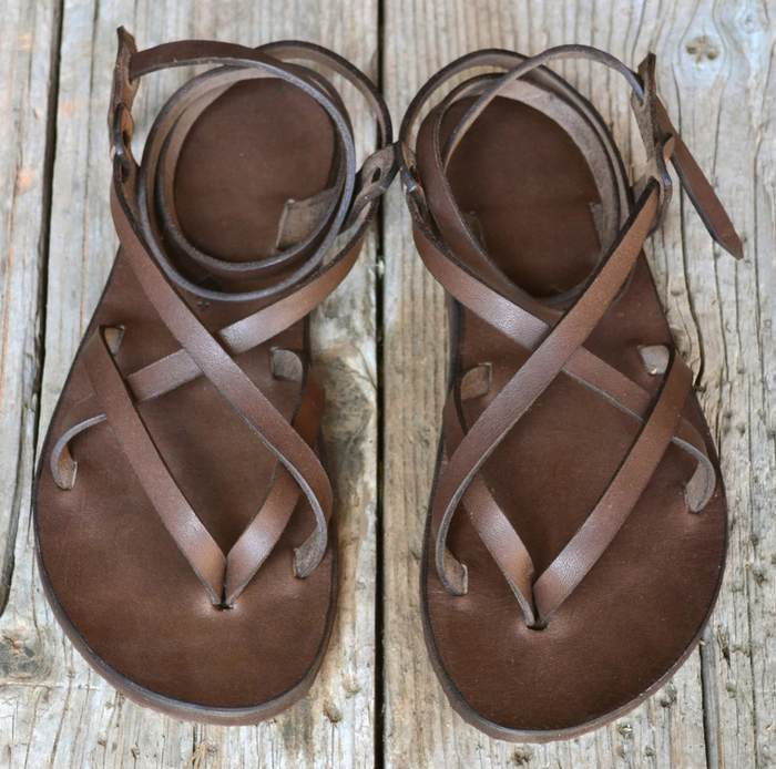 The brown sandals