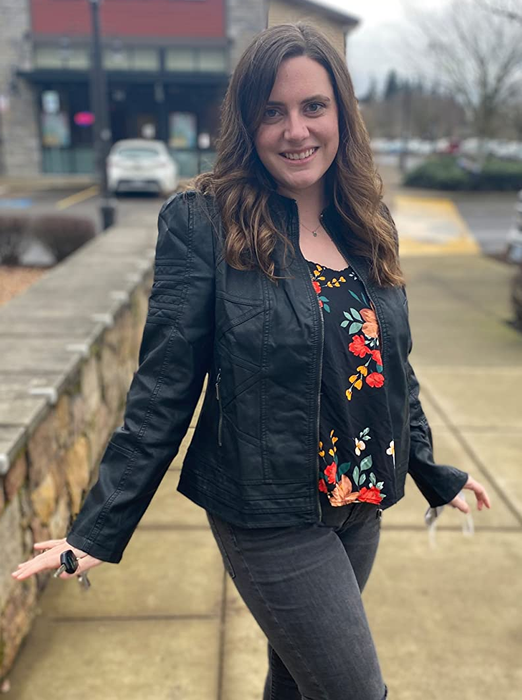 Photo of a reviewer wearing a black jacket