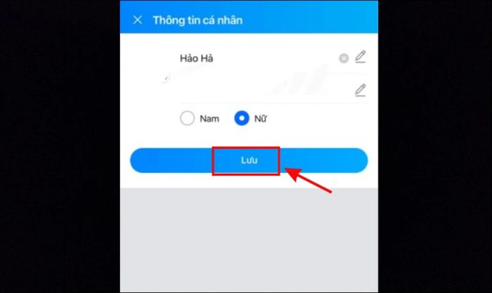 Nhấn vào Lưu để hoàn tất việc đổi tên mới