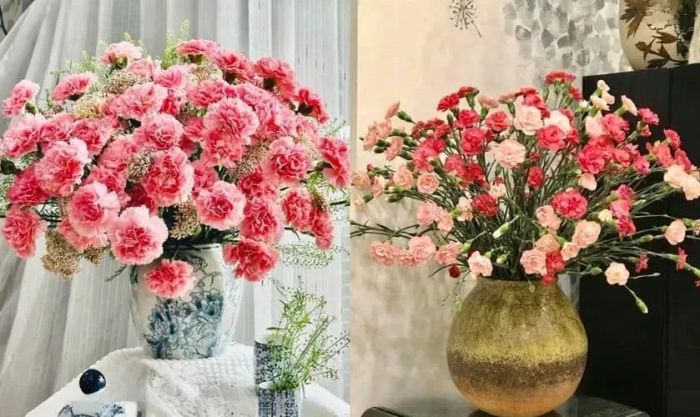 Mẫu cắm hoa phăng ngày Tết 2025 ấn tượng