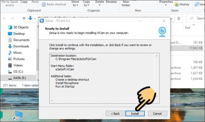 Nhấn Install để khởi động quá trình cài đặt ứng dụng