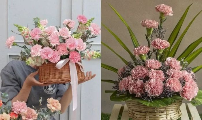 Cách cắm hoa phăng ngày Tết với bình cổ cao