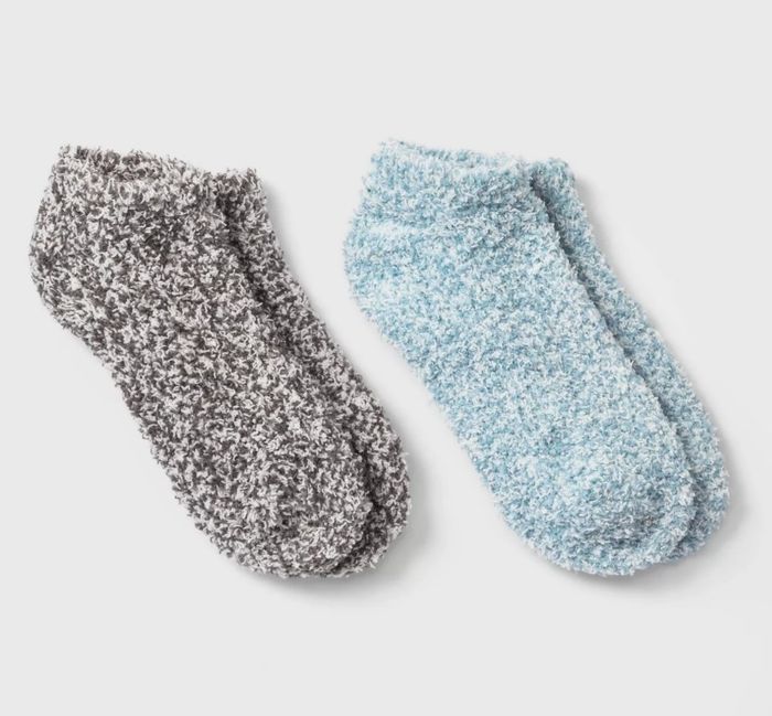 The socks in grey and blue