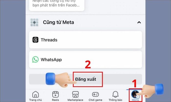 Hướng dẫn thoát Facebook trên điện thoại iPhone