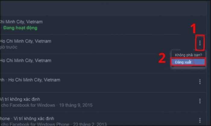 Trong phần Nơi bạn đã đăng nhập, chọn Xem thêm