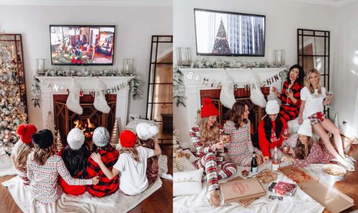 Tạo dáng chụp ảnh Noel cùng bạn bè vui nhộn