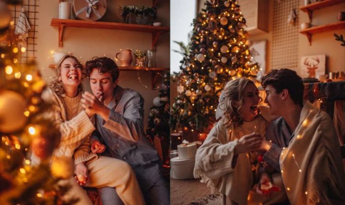Chụp ảnh Noel cùng người yêu ngọt ngào