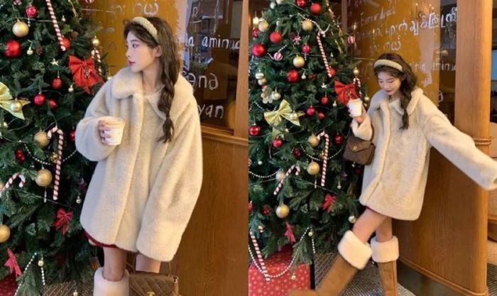 Tạo dáng chụp ảnh Giáng Sinh cùng phụ kiện tự nhiên