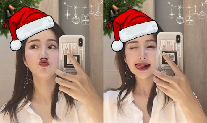 Hướng dẫn chụp ảnh Noel trước gương