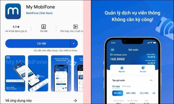 Cài đặt ứng dụng My MobiFone lên điện thoại của bạn