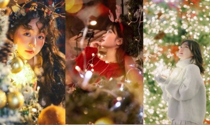TOP dáng chụp ảnh đẹp cùng đèn LED Noel