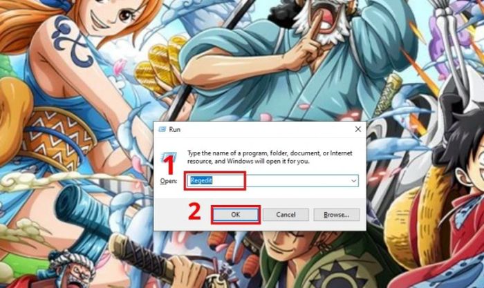 Nhập Regedit và nhấn OK hoặc nhấn phím Enter