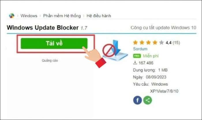 Tải phần mềm Windows Update Blocker về máy tính