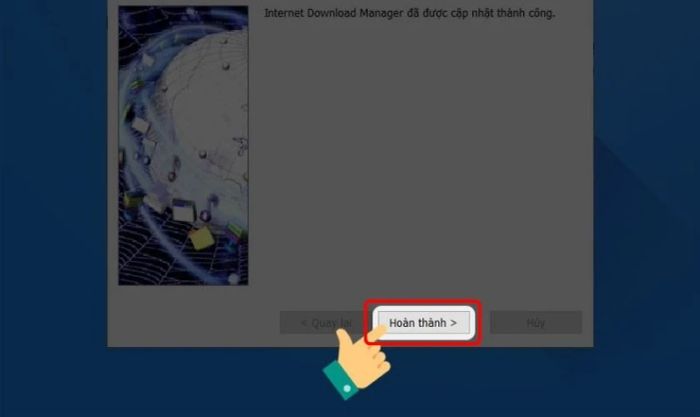 Đợi cập nhật xong và nhấn Hoàn thành